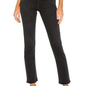 Agolde Black Straight Leg Jeans